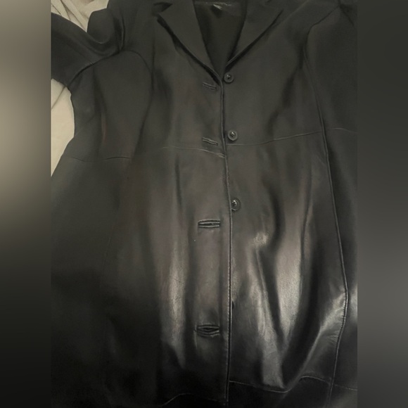 CENTIGRADE Womens Genuine Leather Trench Coat Size 1X - Picture 11 of 12